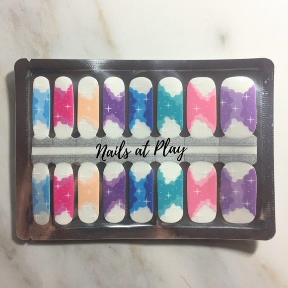 5 for $15 Nail Wraps- Rainbow Twinkle (transparent) - Picture 3 of 6